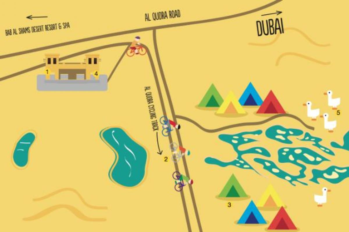 εμφάνιση χάρτη Al Qudra Λίμνη διαδρομή