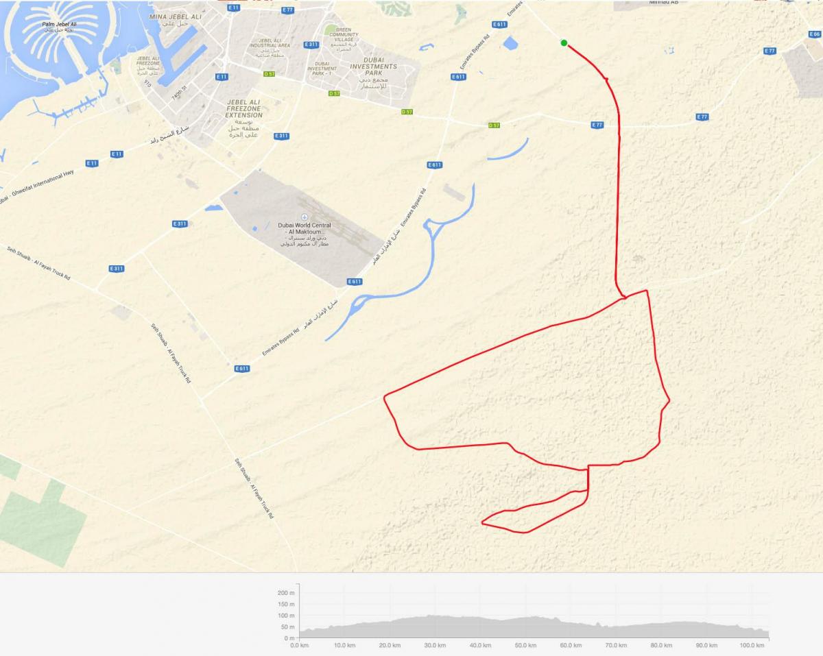 Al Qudra κύκλο διαδρομή τοποθεσία χάρτης