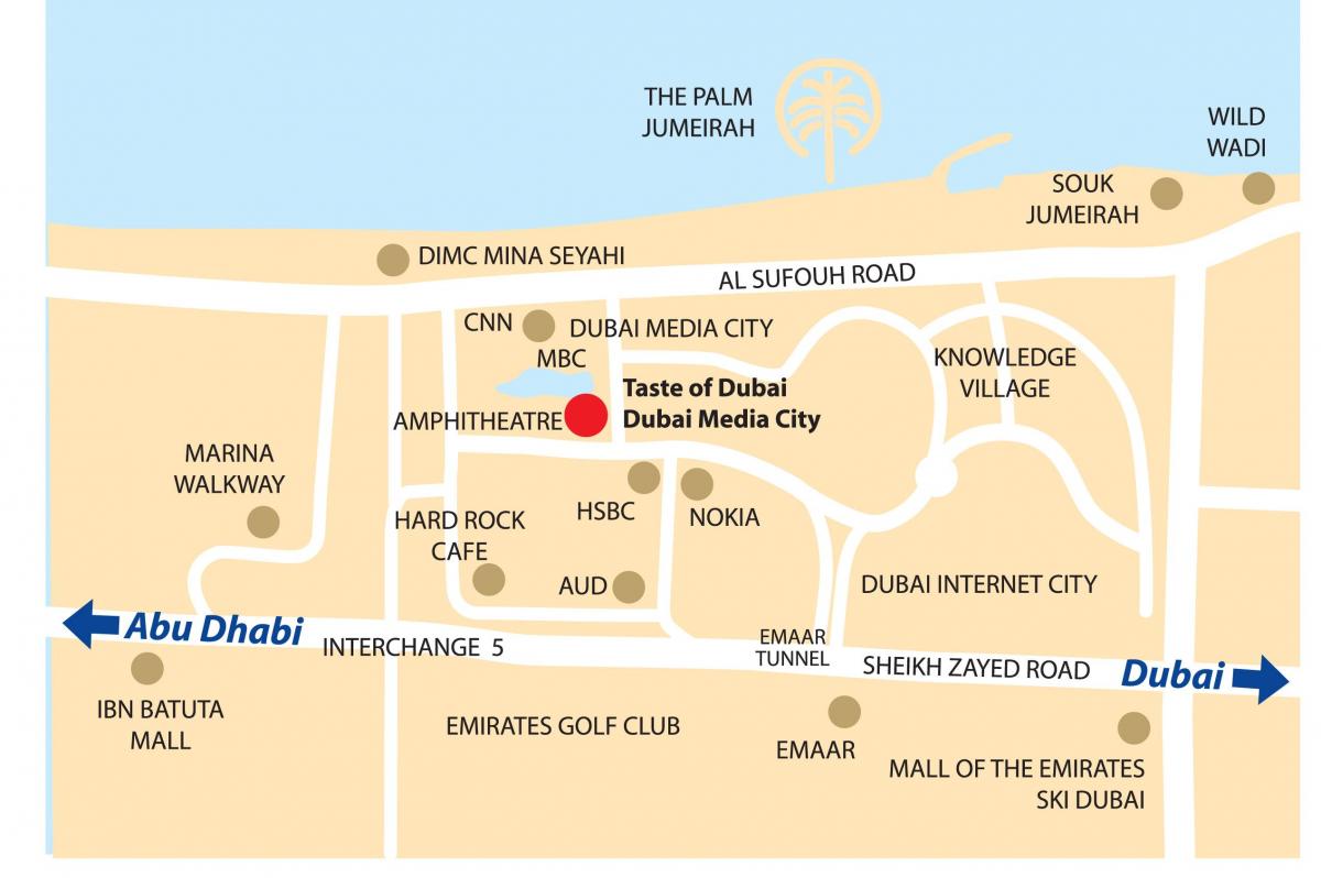 Dubai media city χάρτης τοποθεσίας