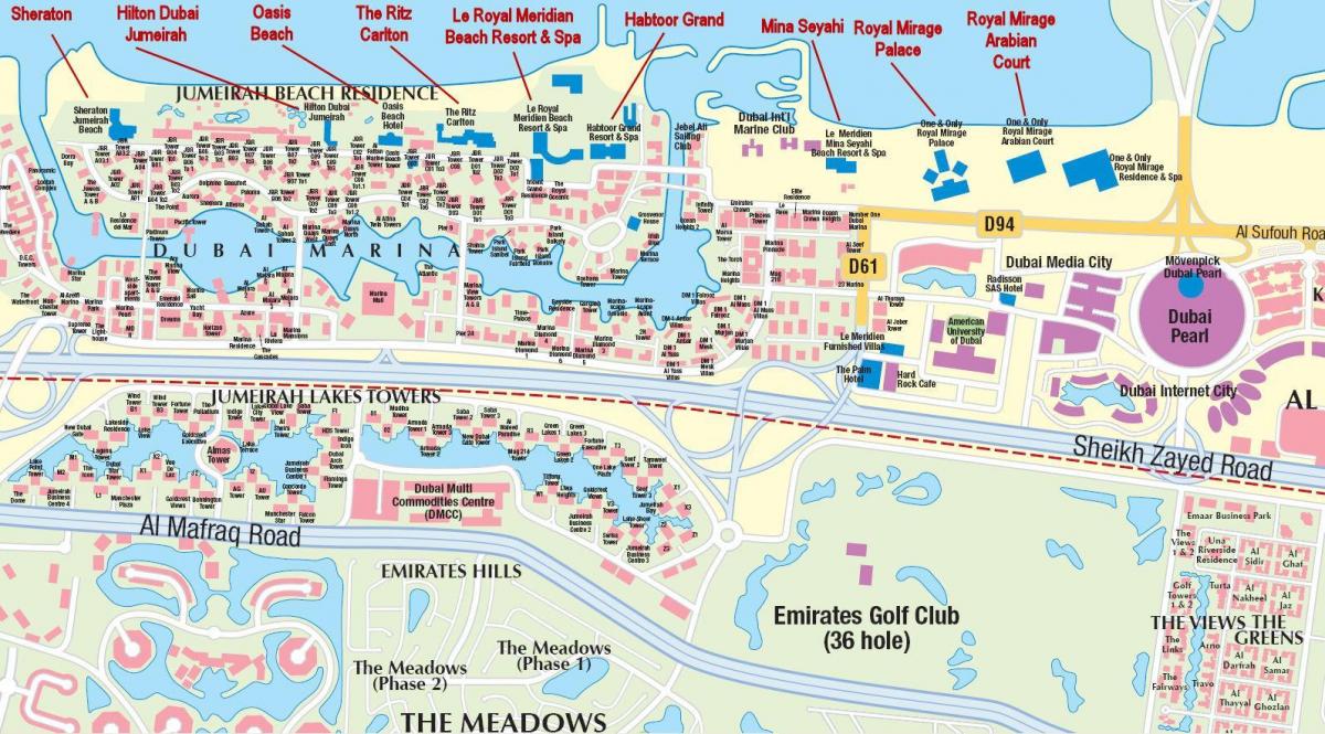 χάρτης της Jumeirah beach