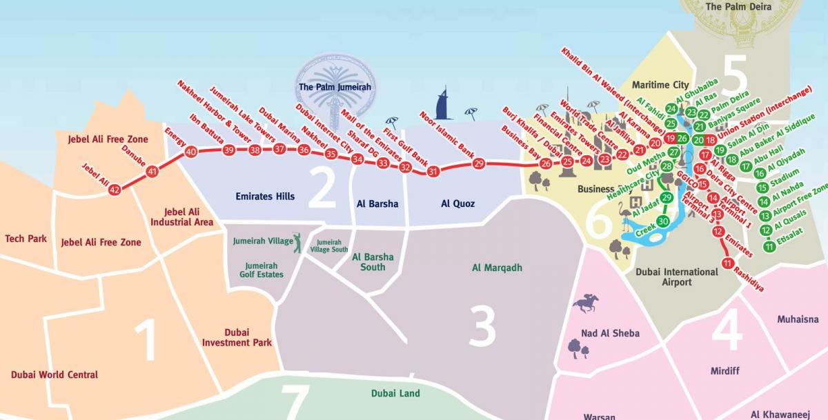 χάρτης του Ντουμπάι γειτονιές