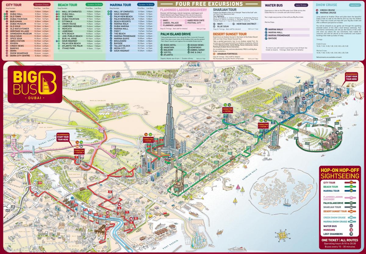 Ντουμπάι εμφάνιση χάρτη με τα τουριστικά αξιοθέατα