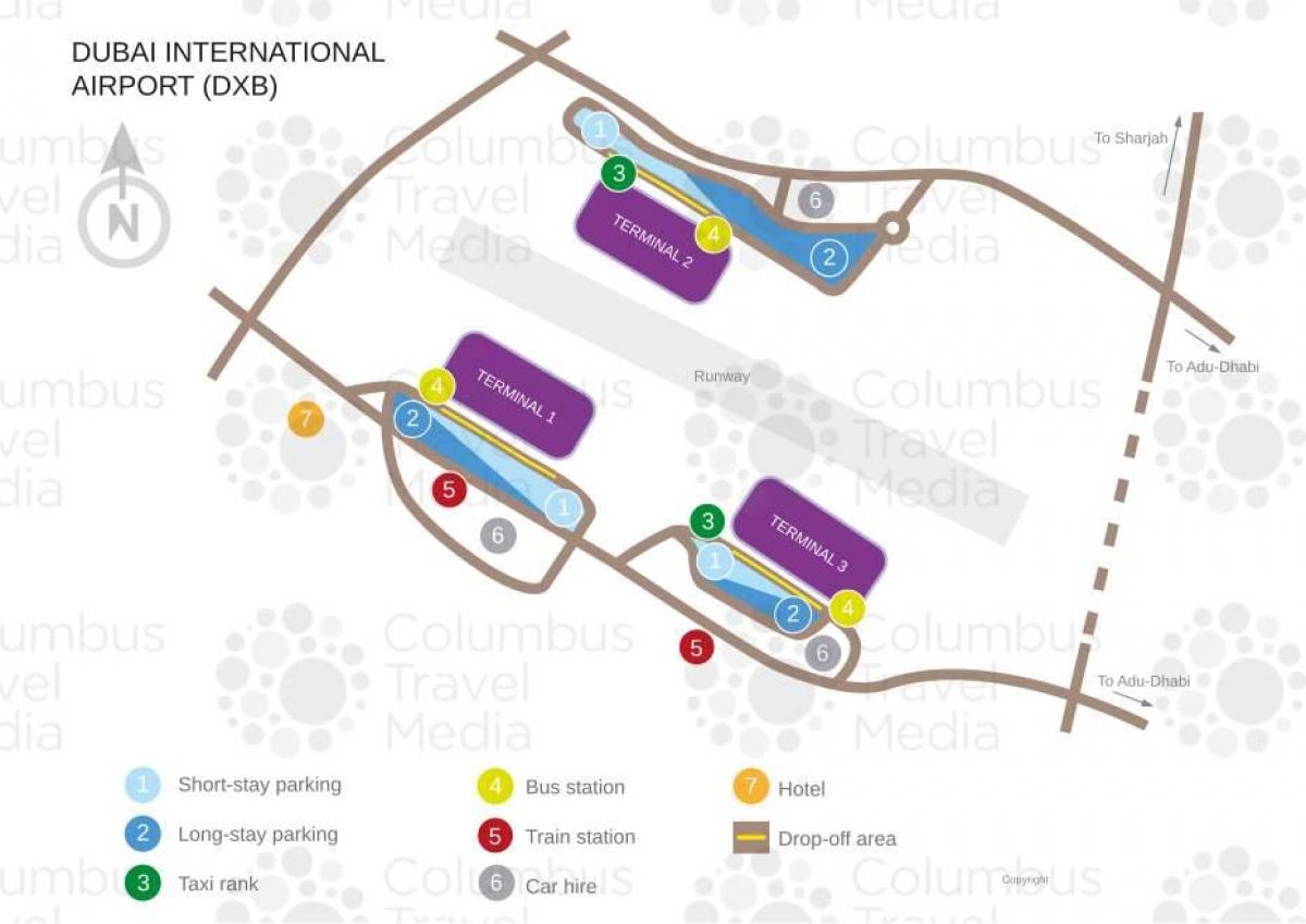 χάρτης του Ντουμπάι αεροδρόμιο