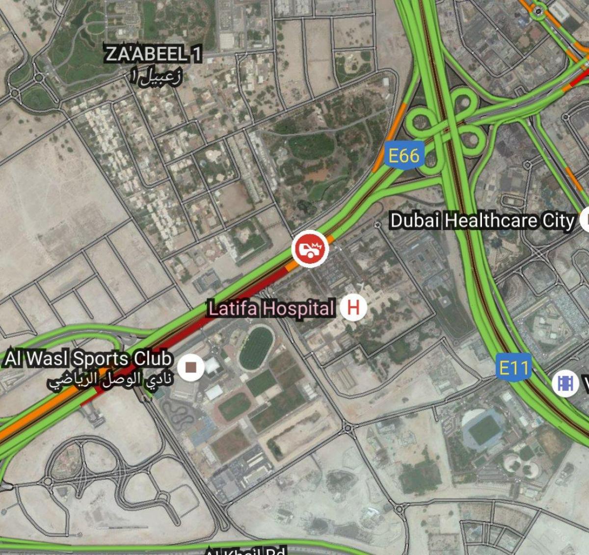η λατίφα νοσοκομείο του Ντουμπάι τοποθεσία χάρτης