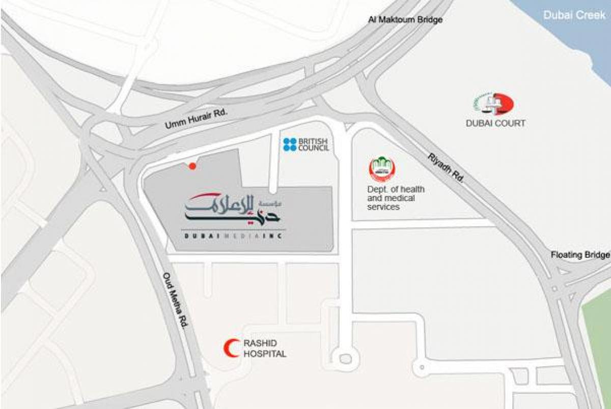 ο ρασίντ νοσοκομείο του Ντουμπάι τοποθεσία χάρτης