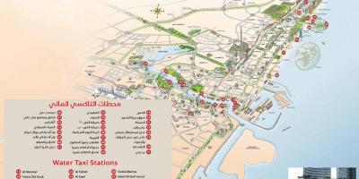 Ντουμπάι θαλάσσιο ταξί με το χάρτη της διαδρομής