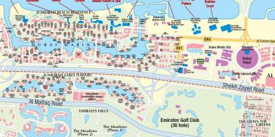 Μαρίνα του ντουμπάι χάρτη με την οικοδόμηση ονόματα