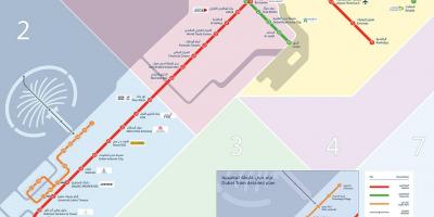 Γραμμή του μετρό του Ντουμπάι εμφάνιση χάρτη