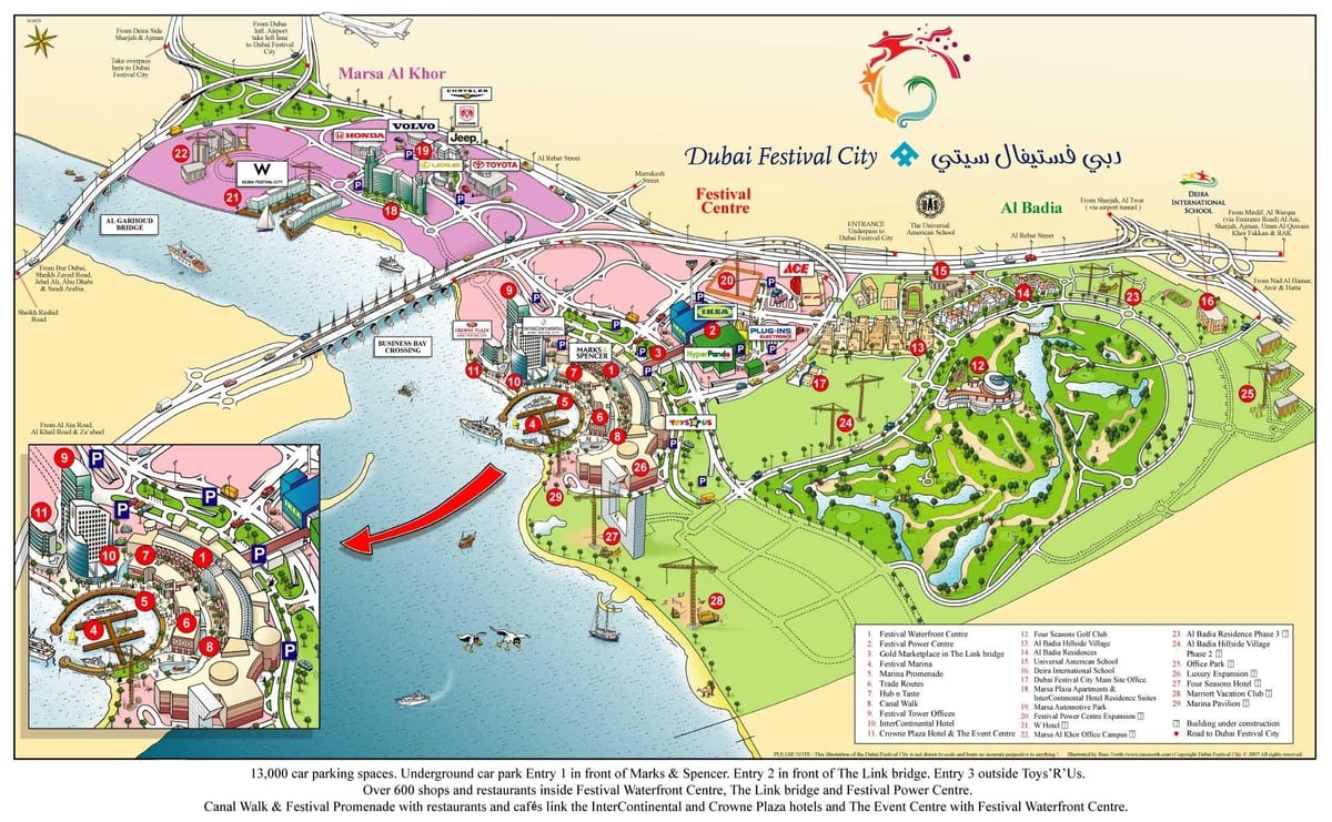 Το Dubai festival city χάρτης