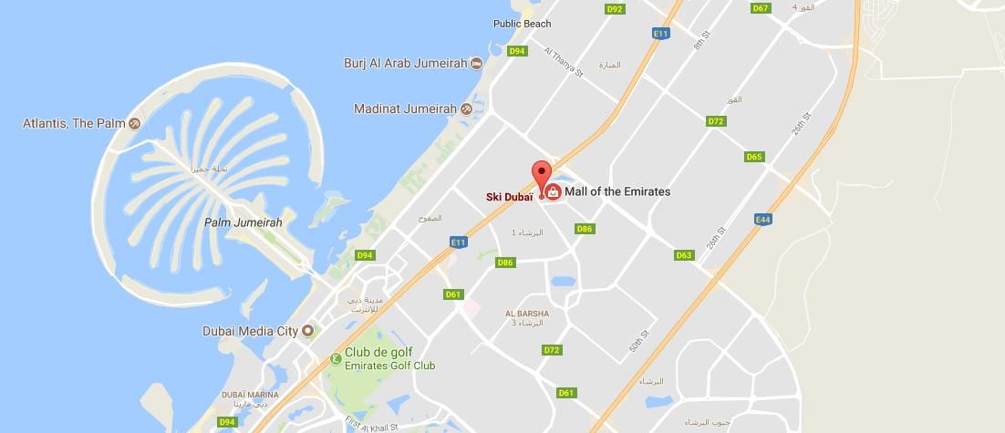 χάρτης του ski Dubai