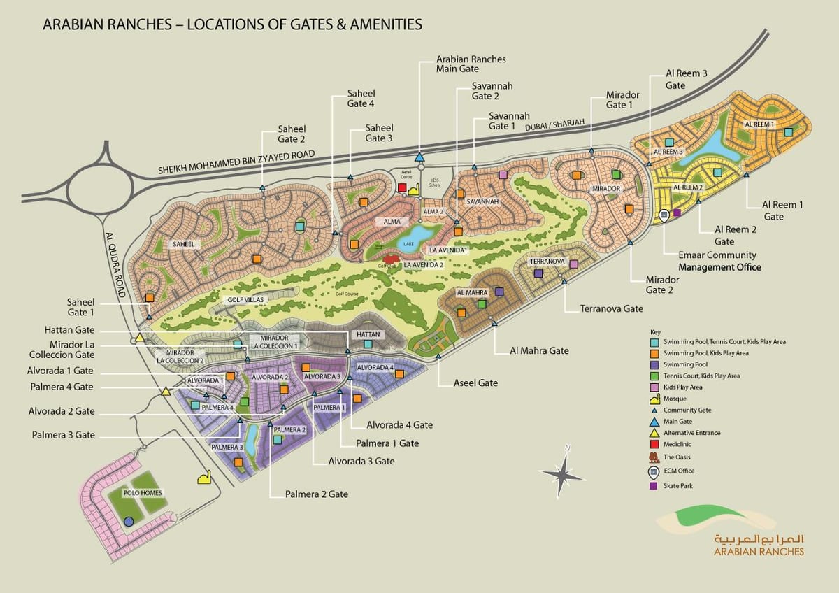 Arabian ranches Ντουμπάι τοποθεσία χάρτης