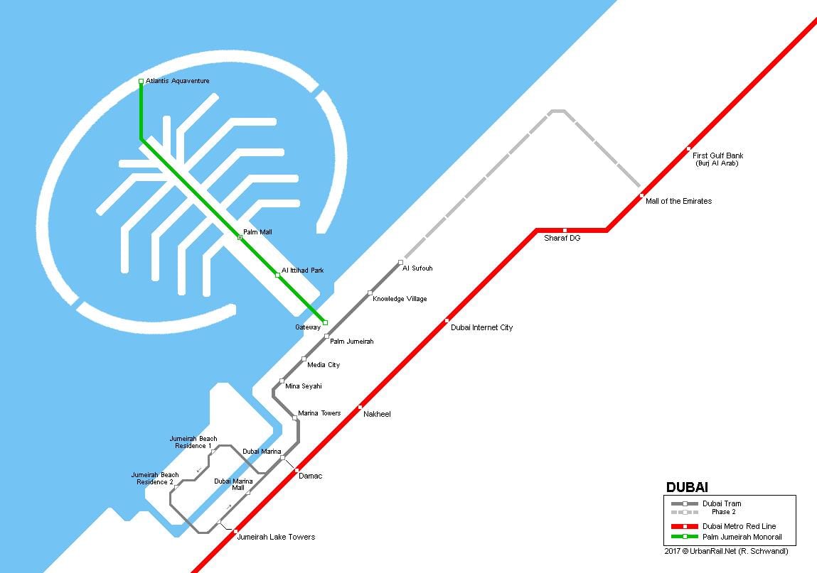 Palm Jumeirah monorail χάρτης