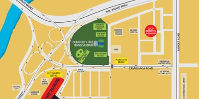 Dubai duty free tennis stadium τοποθεσία χάρτης