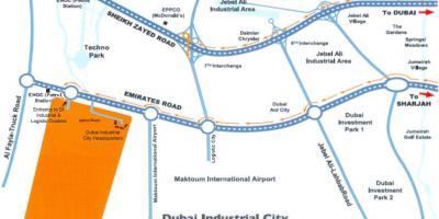 Χάρτης του Ντουμπάι βιομηχανική πόλη